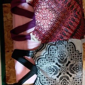 Prana Black Tank Top And Maroon Cross Tops